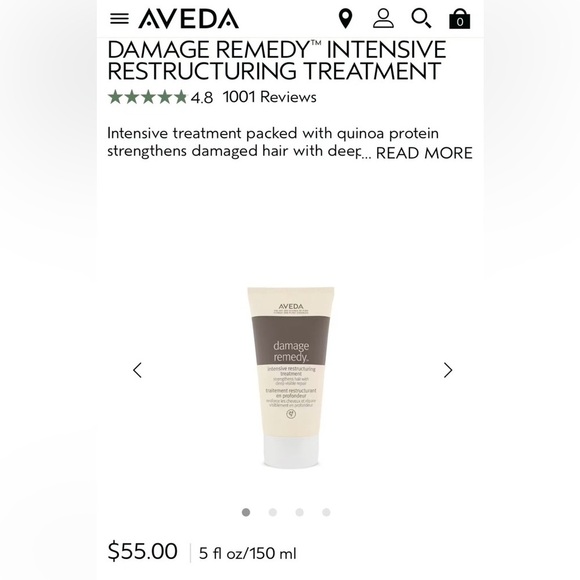 NEW AVEDA DAMAGE REMEDY™ INTENSIVE RESTRUCTURING TREATMENT - Picture 2 of 6